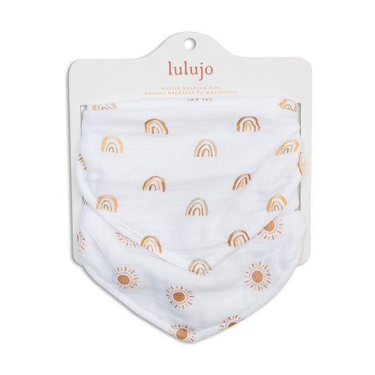 Lulujo - 2 pack Bandana Bib - Rainbows & Suns