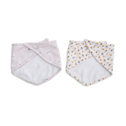 Lulujo - 2 pack Bandana Bib - Vintage Floral & Dragonflies