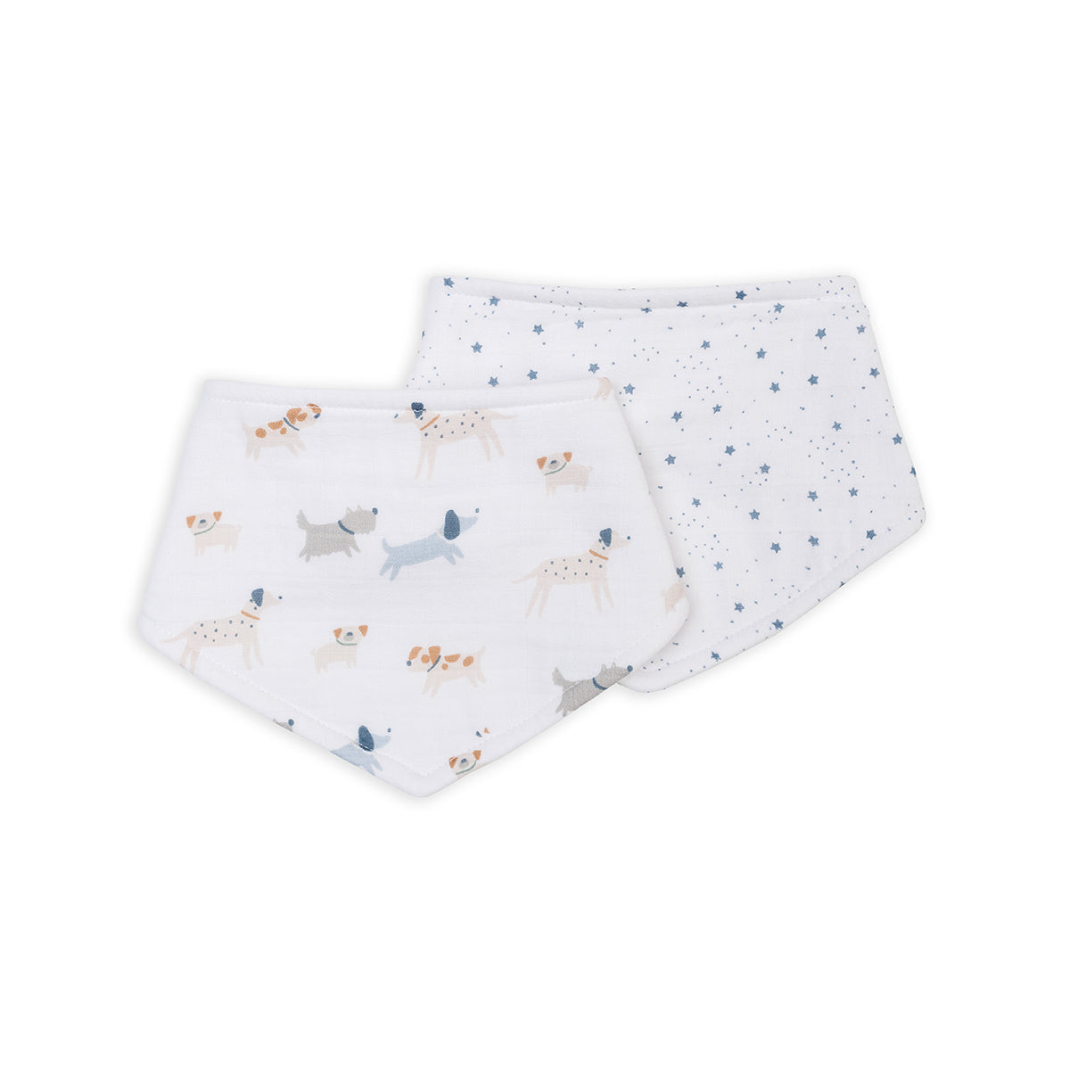 Lulujo - 2 pack Bandana Bib - Puppy Dog & Stars