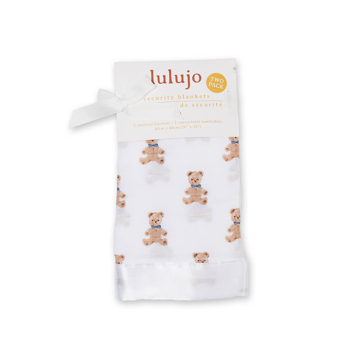 Lulujo - 2 Pack Muslin Security Comforter Blanket - Vintage Bear