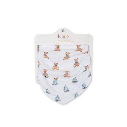 Lulujo - 2 pack Bandana Bib - Vintage Bear & Sailboats