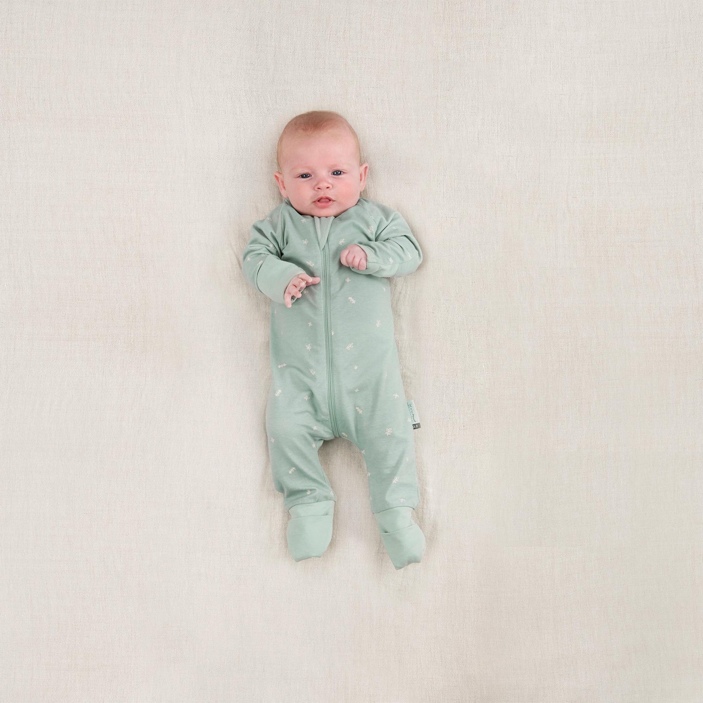 ergoPouch - Organic Layers Long Sleeve Babygrow Sage - Mild 0.2 TOG