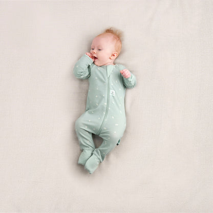 ergoPouch - Organic Layers Long Sleeve Babygrow Sage - Mild 0.2 TOG