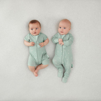ergoPouch - Organic Layers Long Sleeve Babygrow Sage - Mild 0.2 TOG