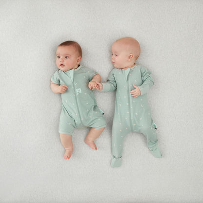 ergoPouch - Organic Layers Long Sleeve Babygrow Sage - Mild 0.2 TOG