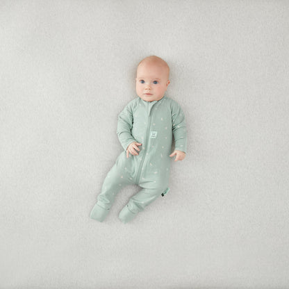 ergoPouch - Organic Layers Long Sleeve Babygrow Sage - Mild 0.2 TOG
