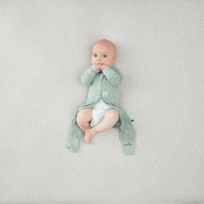 ergoPouch - Organic Layers Long Sleeve Babygrow Sage - Mild 0.2 TOG