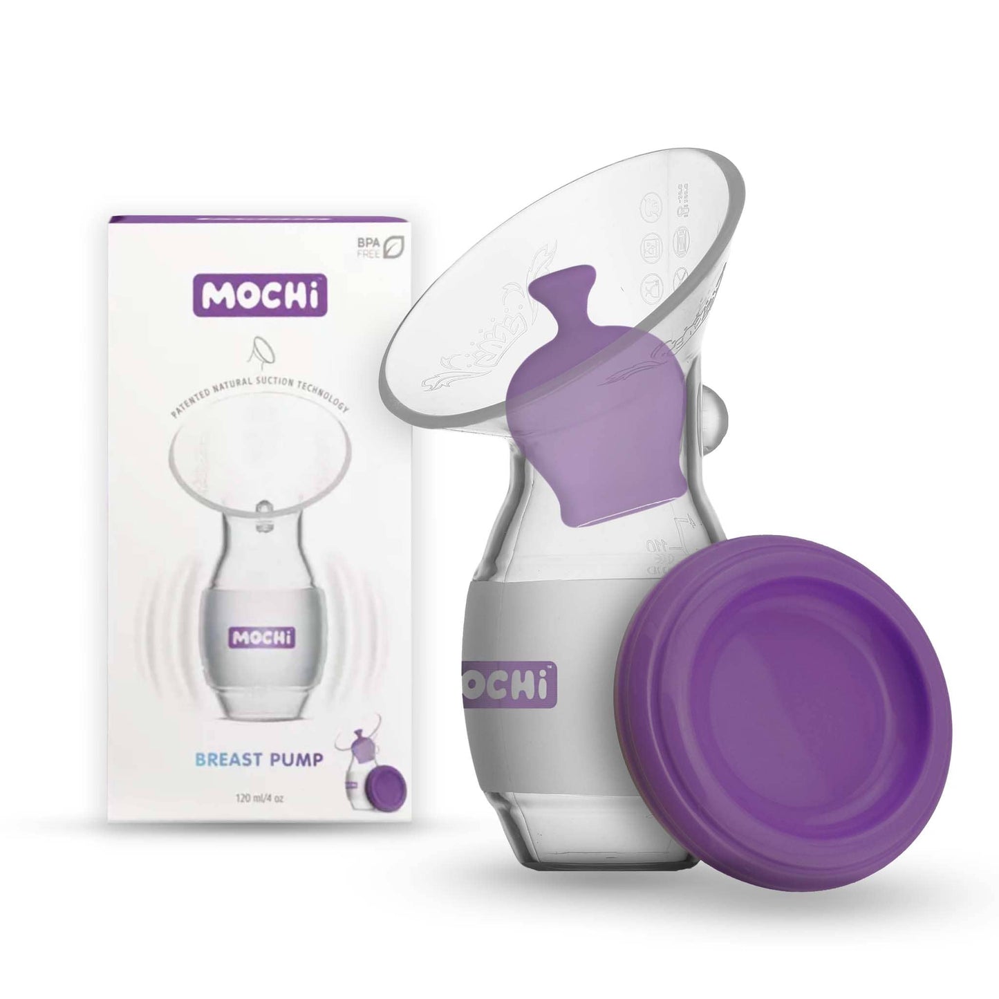 MOCHi - Manual Breast Pump – Leakproof with Lid, Milk Stopper & Feeder