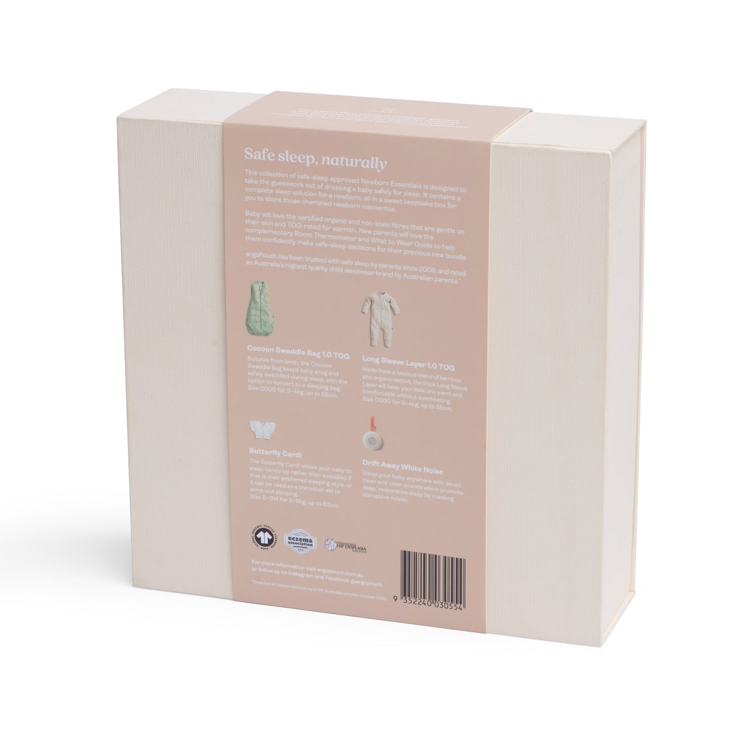 ergoPouch - Newborn Starter Pack- Cocoon 1.0 TOG / Butterfly Cardi 0.2 TOG / Layers Long Sleeve 1.0 TOG / White Noise Machine