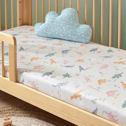 Kabode - Organic Cot Bed Fitted Sheet - Dino