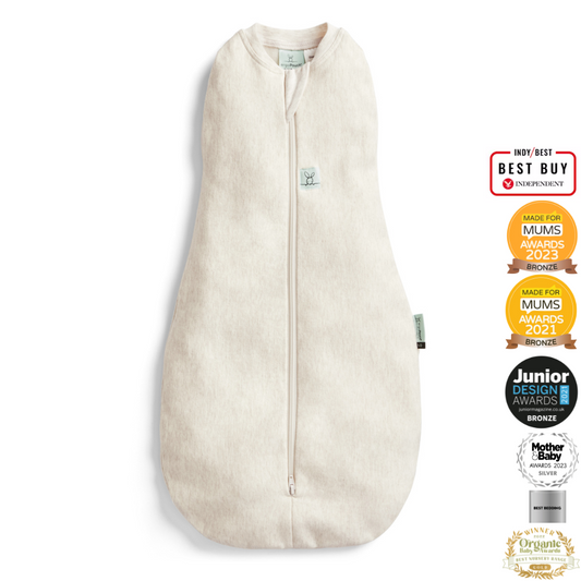 ergoPouch - Organic All Year Cocoon Swaddle Sleeping Bag - Oatmeal 1.0 TOG