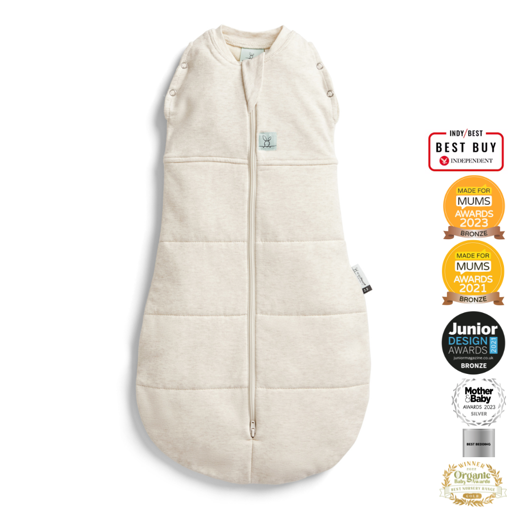 ergoPouch - Organic Winter Cocoon Swaddle Sleeping Bag - Oatmeal 2.5 TOG