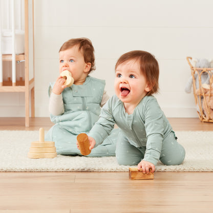 ergoPouch - Organic Layers Long Sleeve Babygrow Sage - Mild 0.2 TOG