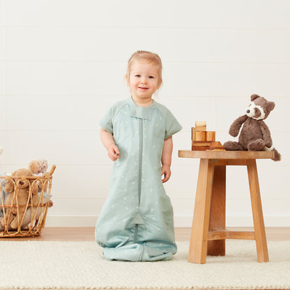 ergoPouch - Organic All Year Short Sleeved 2 in 1 Sleeping Suit Bag - Sage 1.0 TOG