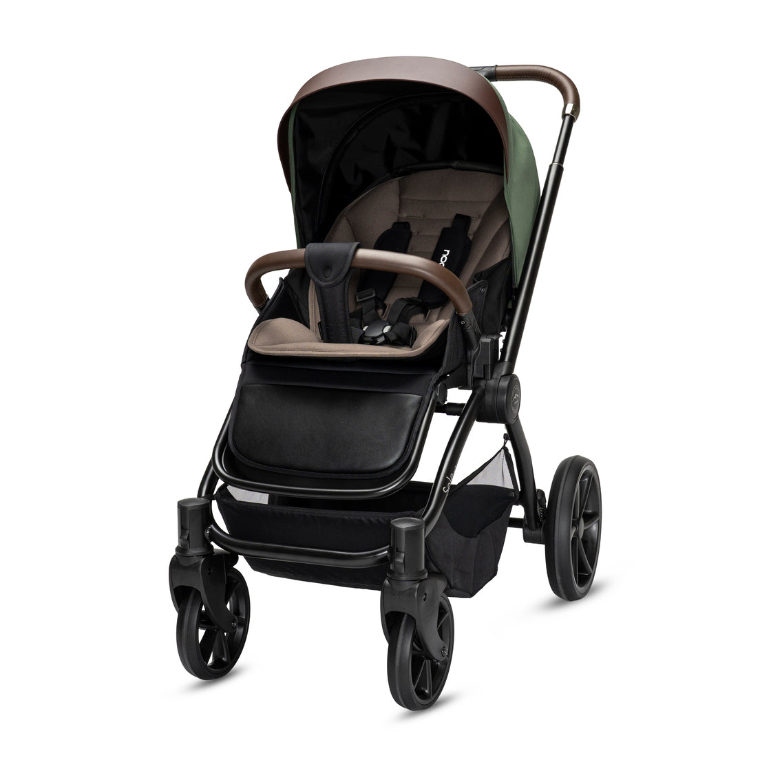 Noordi Sole V3 - 3in1 Travel System with ThermoCot Carrycot + Travel Carrier i-Size Car Seat, Woodland Green