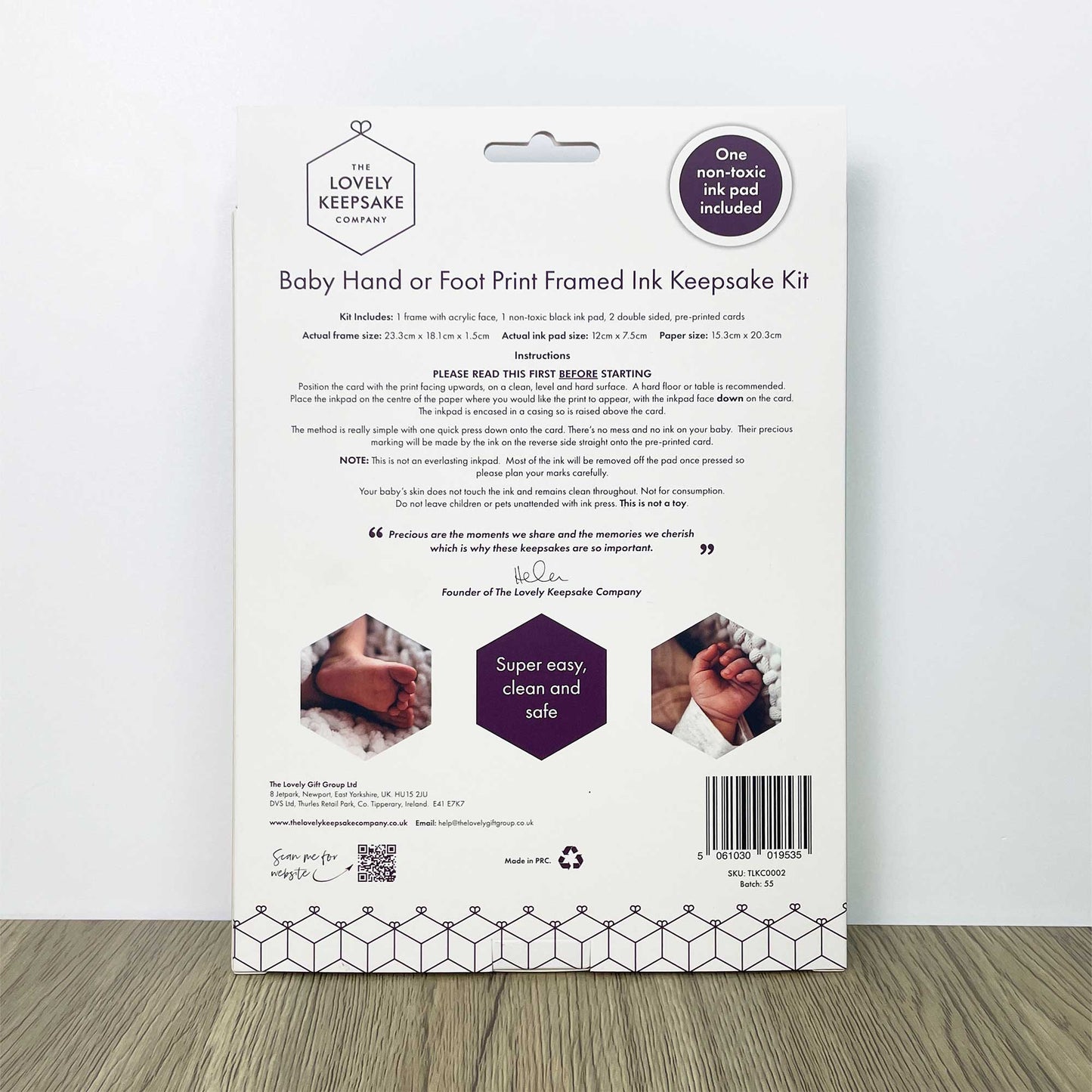 Baby Hand or Foot Print Framed Ink Keepsake Kit - 2 Designs