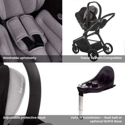 Noordi Sole V3 - 3in1 Travel System with ThermoCot Carrycot + Travel Carrier i-Size Car Seat, Woodland Green