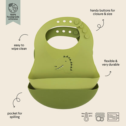 Trixie - Silicone Bib 2 Pack - Mr. Dino
