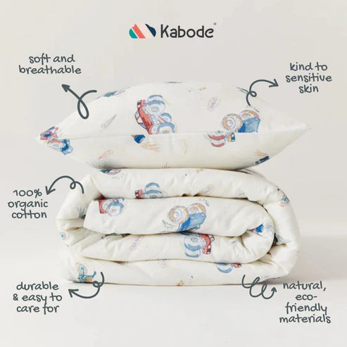 Kabode - Organic Cot Bed Bedding Set - Vehicle