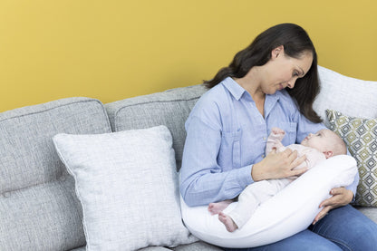 Dream Genii - Cotton Pregnancy Support & Feeding Pillow White