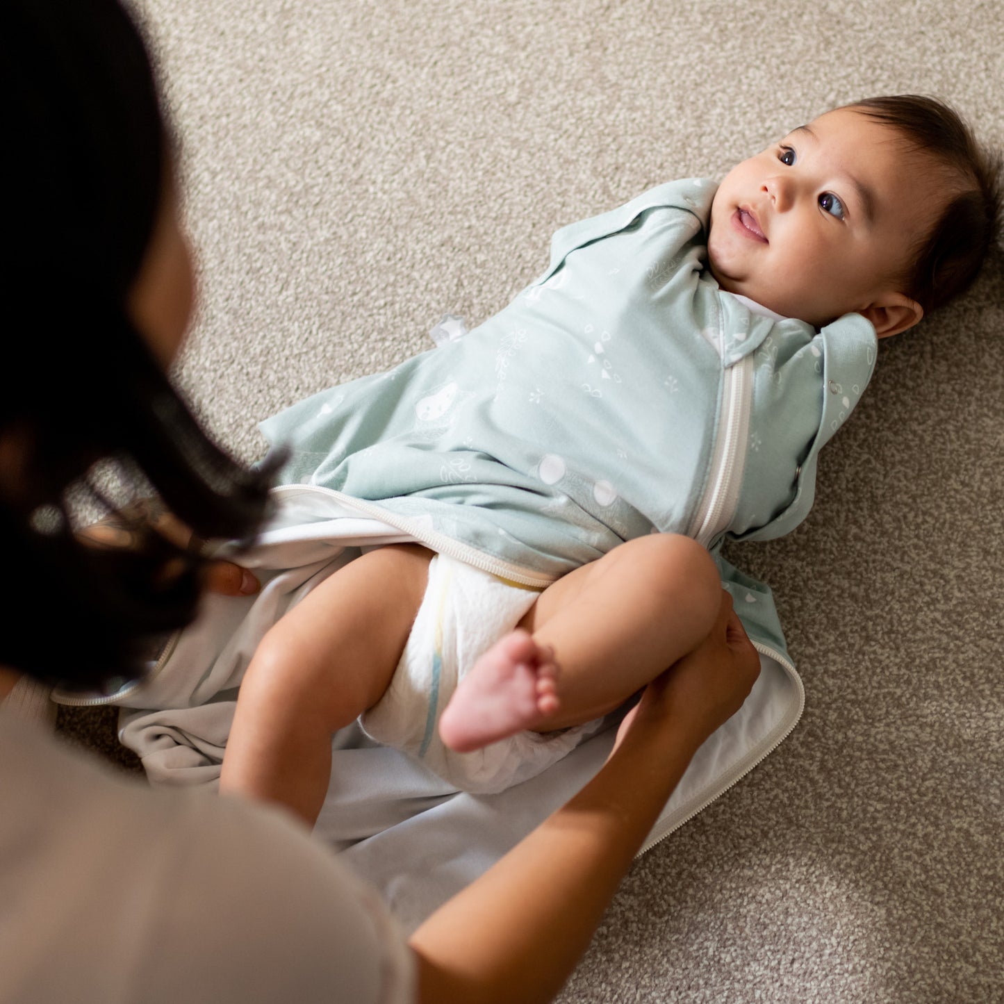 Tommee Tippee - Organic All Year Grobag Cocoon Swaddle Sleeping Bag - Woodlands 1.0 TOG