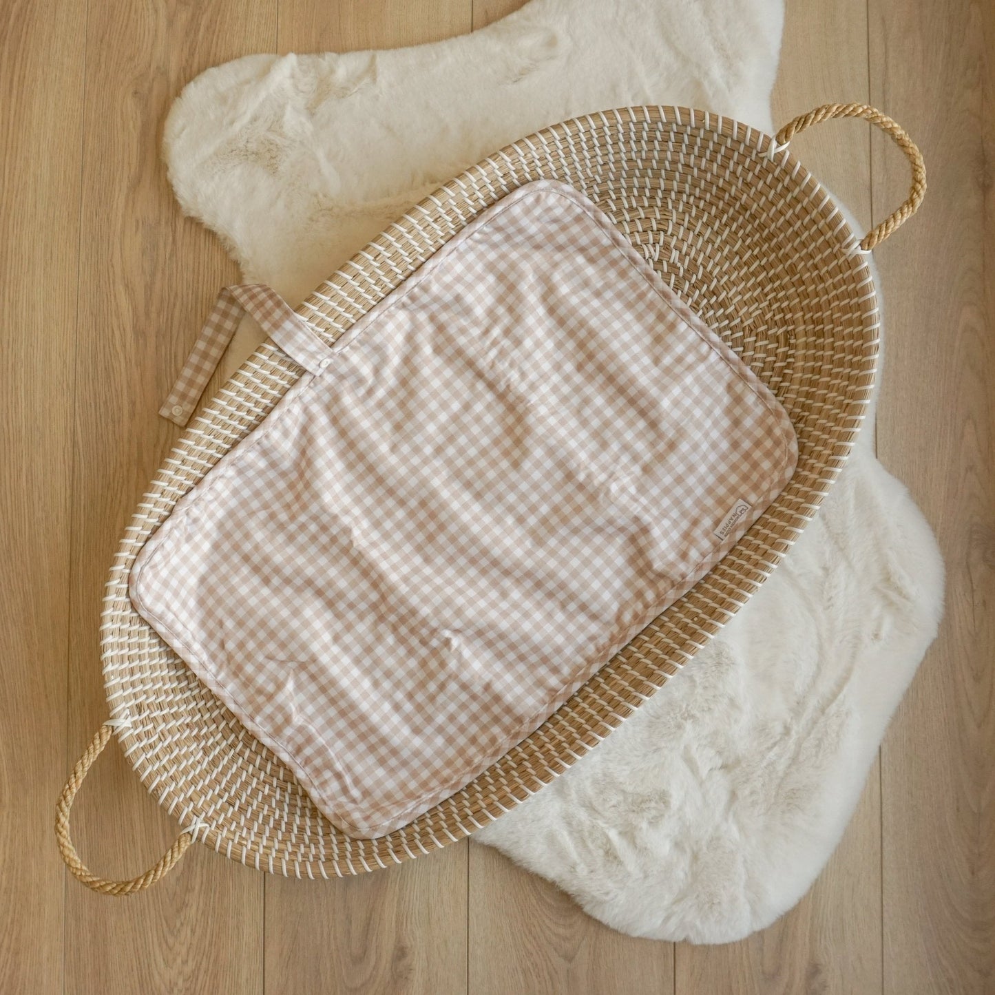 Modern Cloth Nappies - Baby Travel Changing Mats - Gingham Taupe