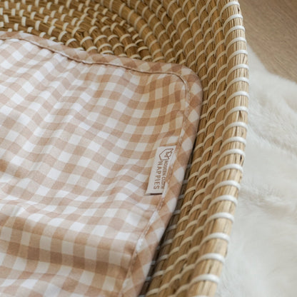 Modern Cloth Nappies - Baby Travel Changing Mats - Gingham Taupe