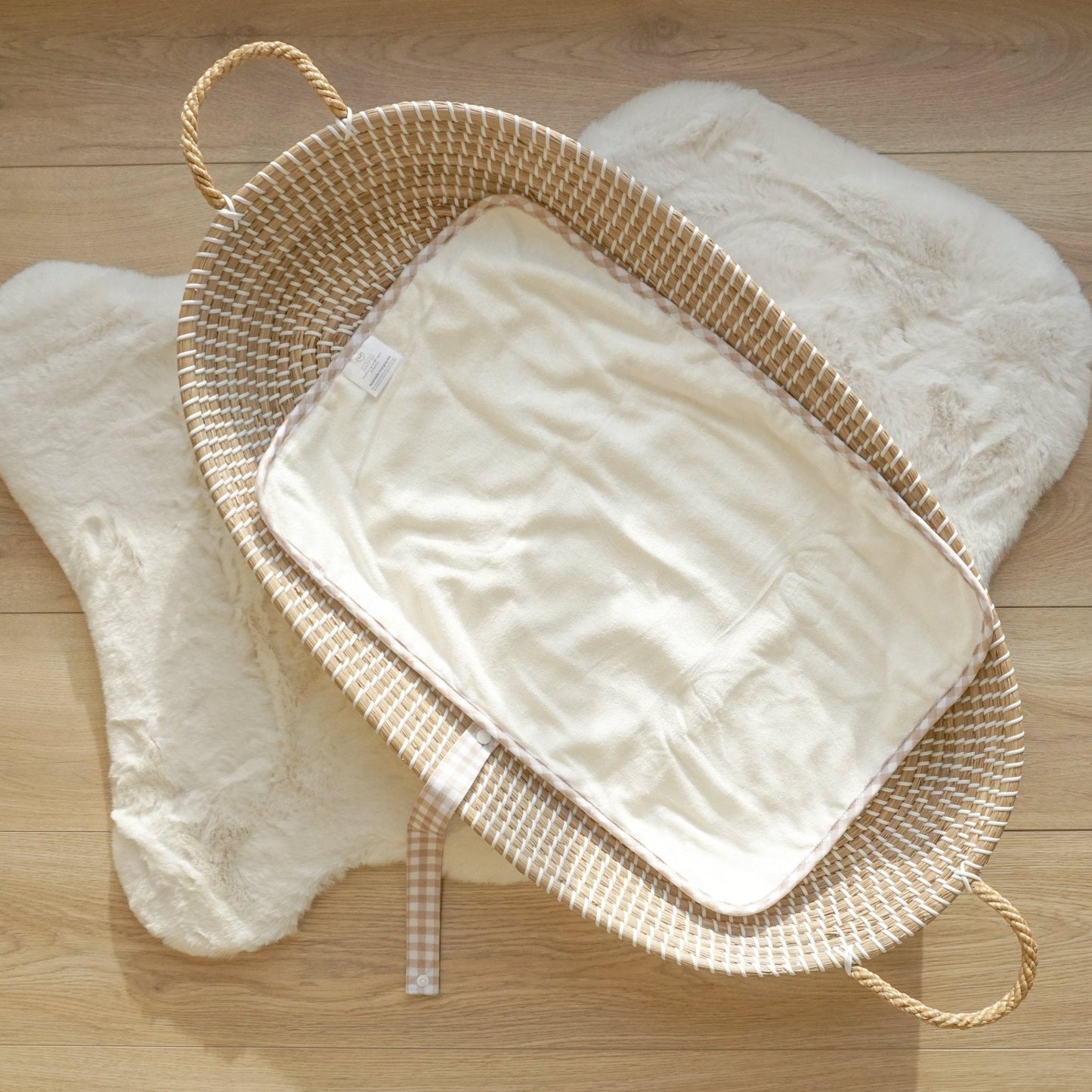 Modern Cloth Nappies - Baby Travel Changing Mats - Gingham Taupe