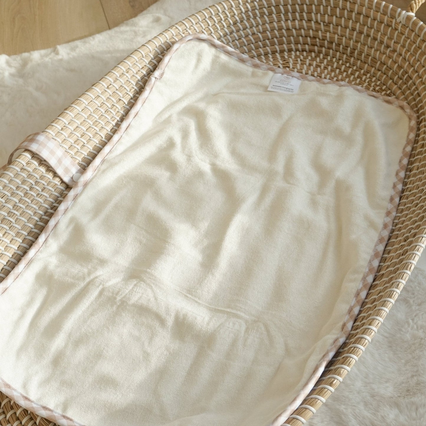 Modern Cloth Nappies - Baby Travel Changing Mats - Gingham Taupe