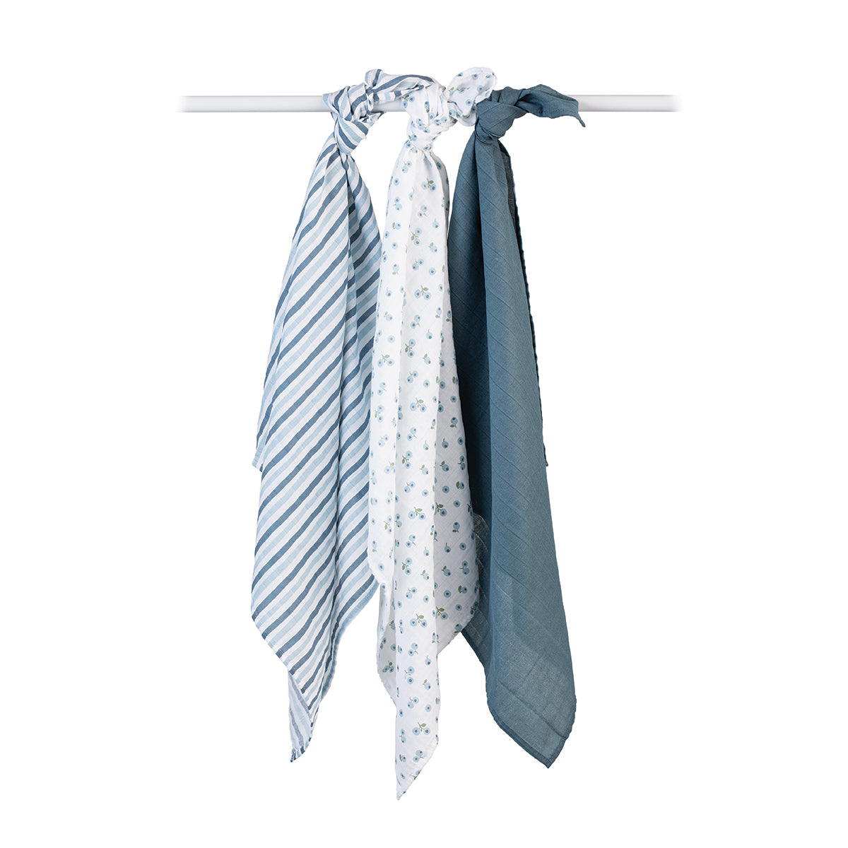 Lulujo - 3 Pack Mini Muslin Cloths - Blueberries