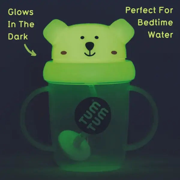 Tum Tum - Tippy Up Cup - Glow in the Dark - Pete Polar Bear with Weighted Straw
