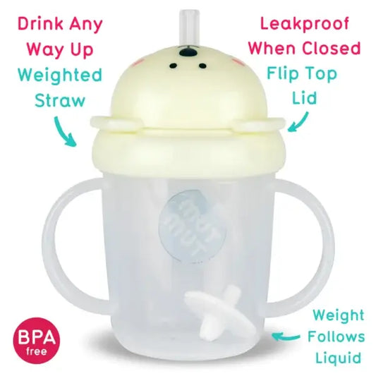 Tum Tum - Tippy Up Cup - Glow in the Dark - Pete Polar Bear with Weighted Straw