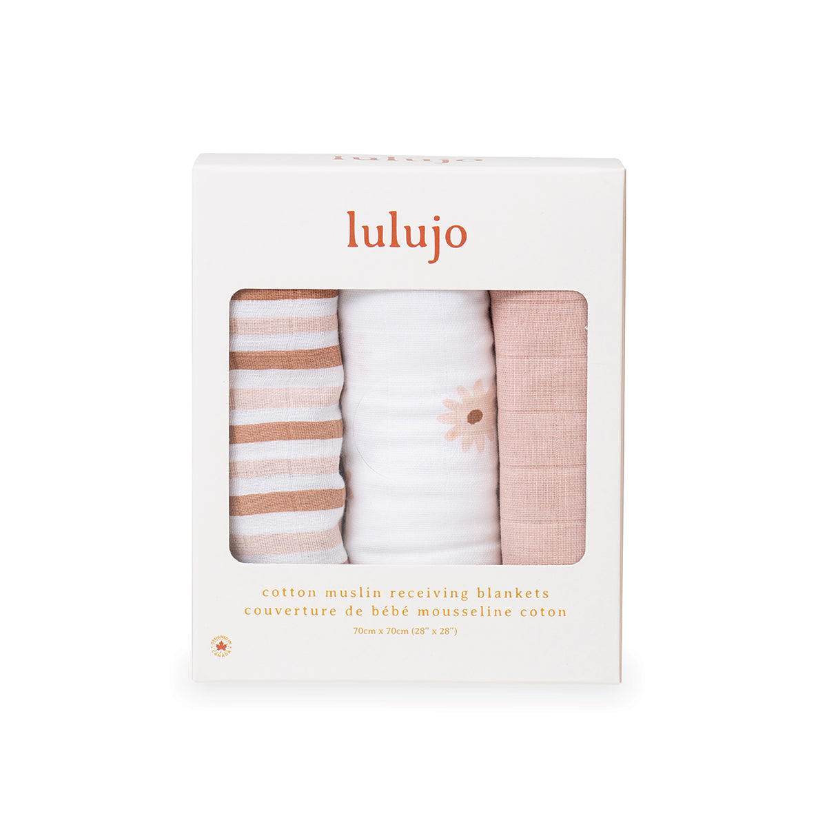 Lulujo - 3 Pack Mini Muslin Cloths - Daisies