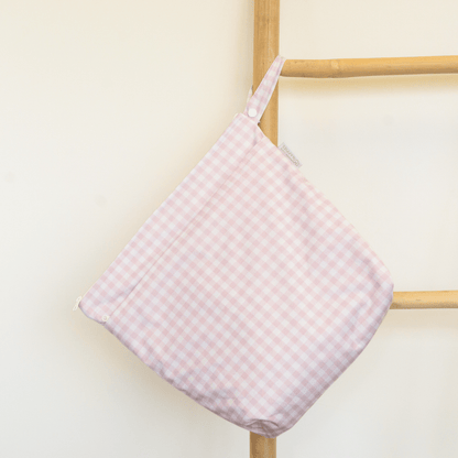 Modern Cloth Nappies - Grab & Go Nappy Wet Bags  With Handle - Rose Gingham