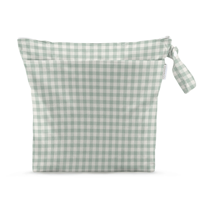 Modern Cloth Nappies - Grab & Go Nappy Wet Bags  With Handle - Sage Gingham