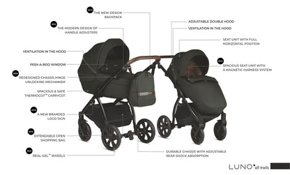 Noordi Luno All Trails 3in1 with Travel Carrier Car Seat