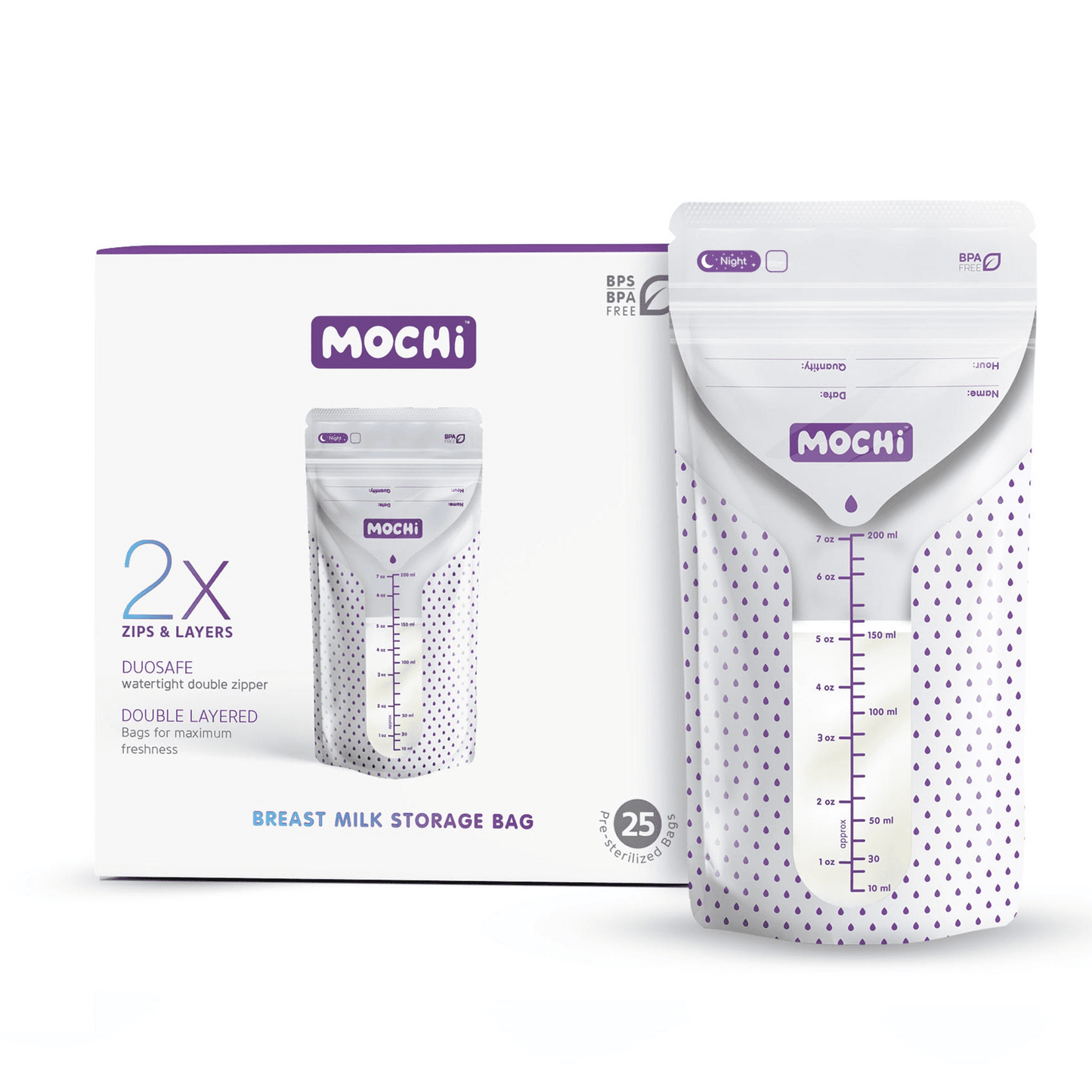 MOCHi - Breast Milk Storage Bags – Double-Layered, BPA-Free