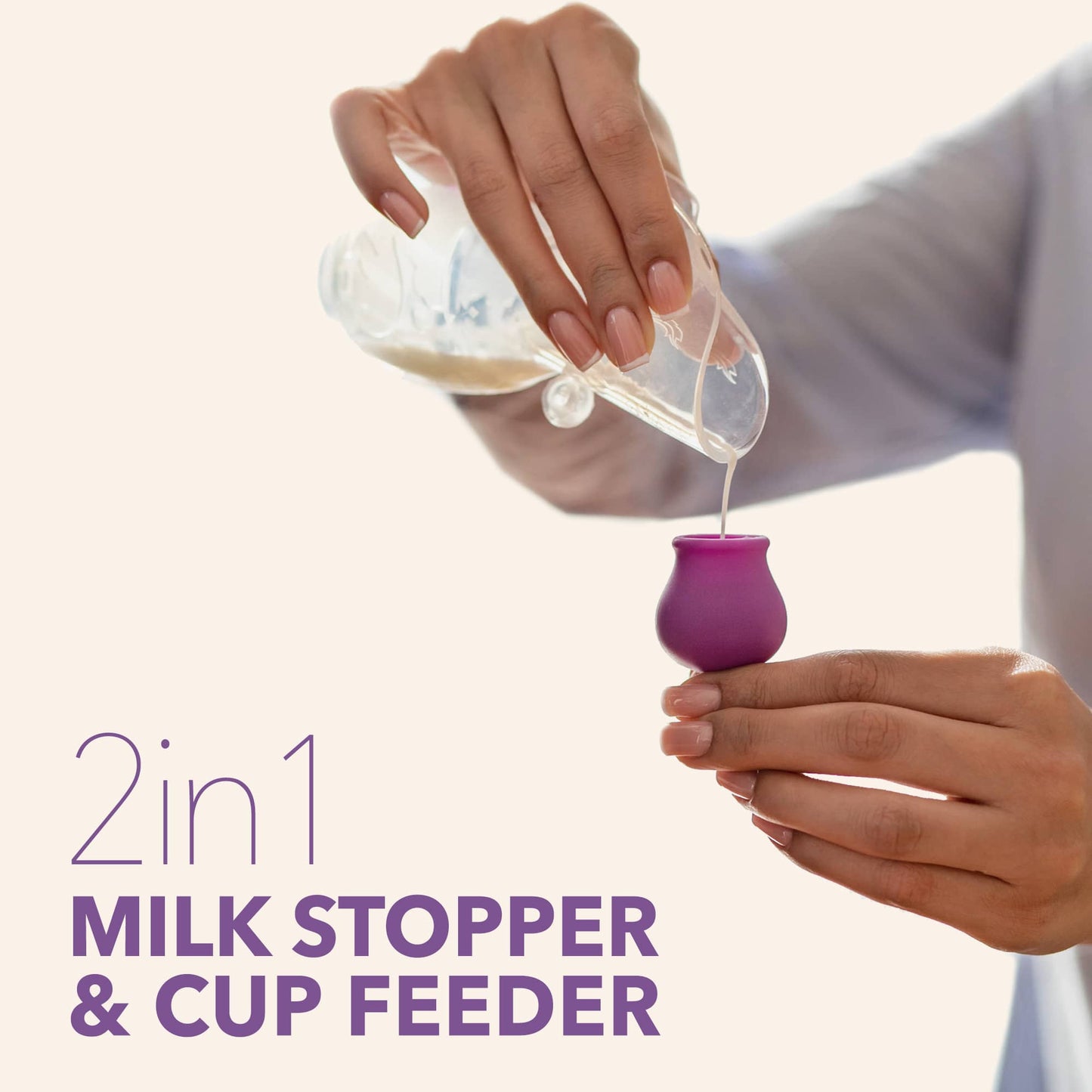 MOCHi - Manual Breast Pump – Leakproof with Lid, Milk Stopper & Feeder