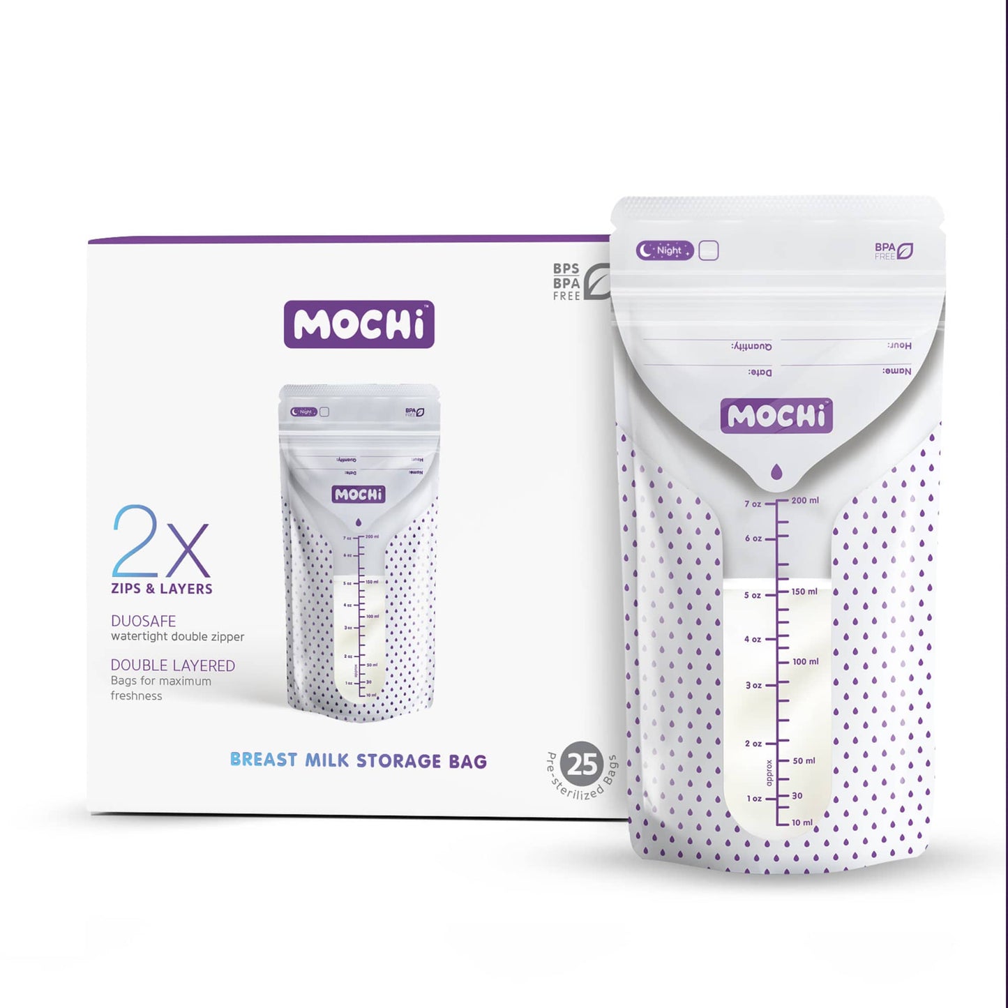 MOCHi - Breast Milk Storage Bags – Double-Layered, BPA-Free