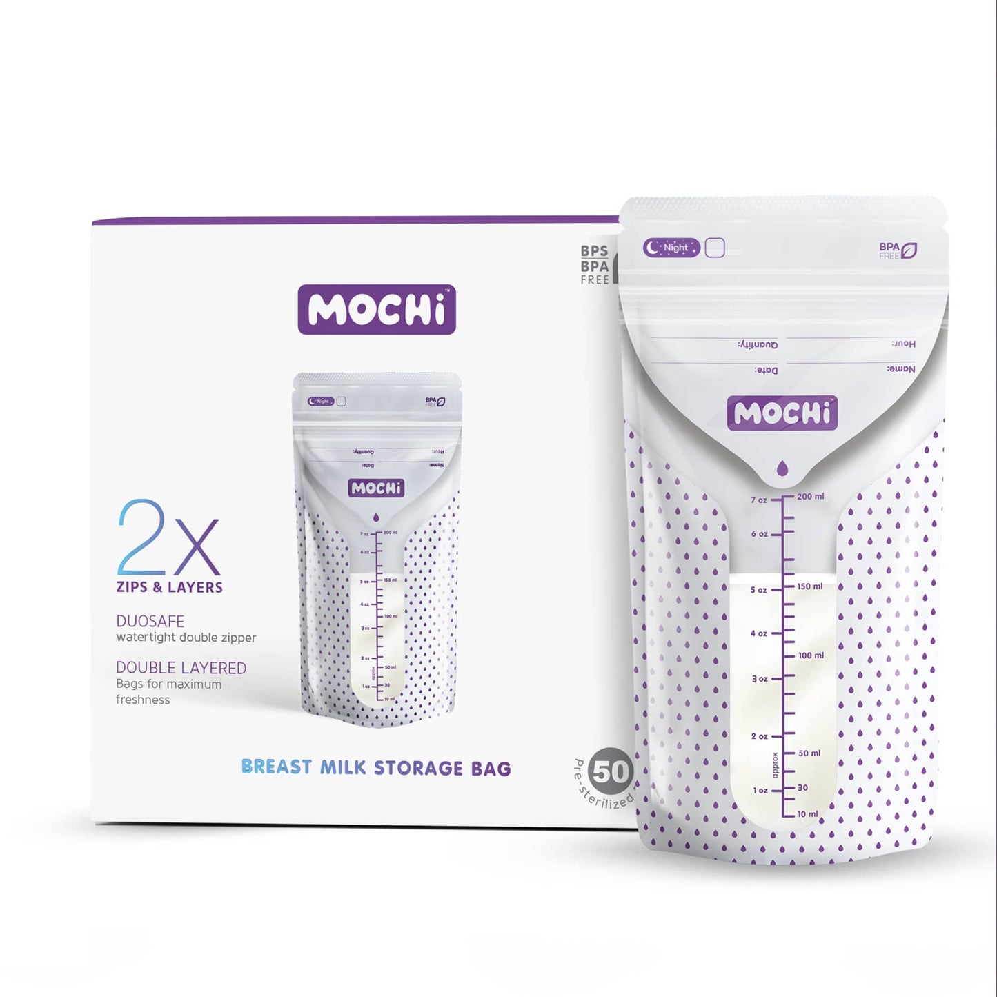 MOCHi - Breast Milk Storage Bags – Double-Layered, BPA-Free