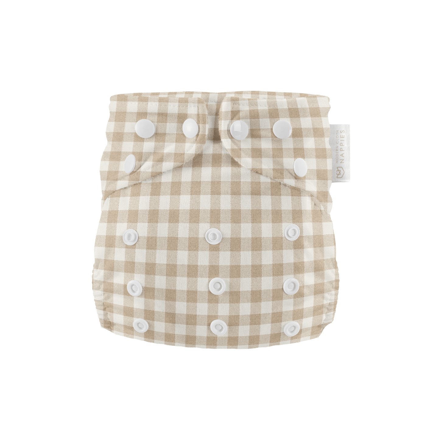 Modern Cloth Nappies - Newborn Reusable Cloth Nappy - Gingham Taupe
