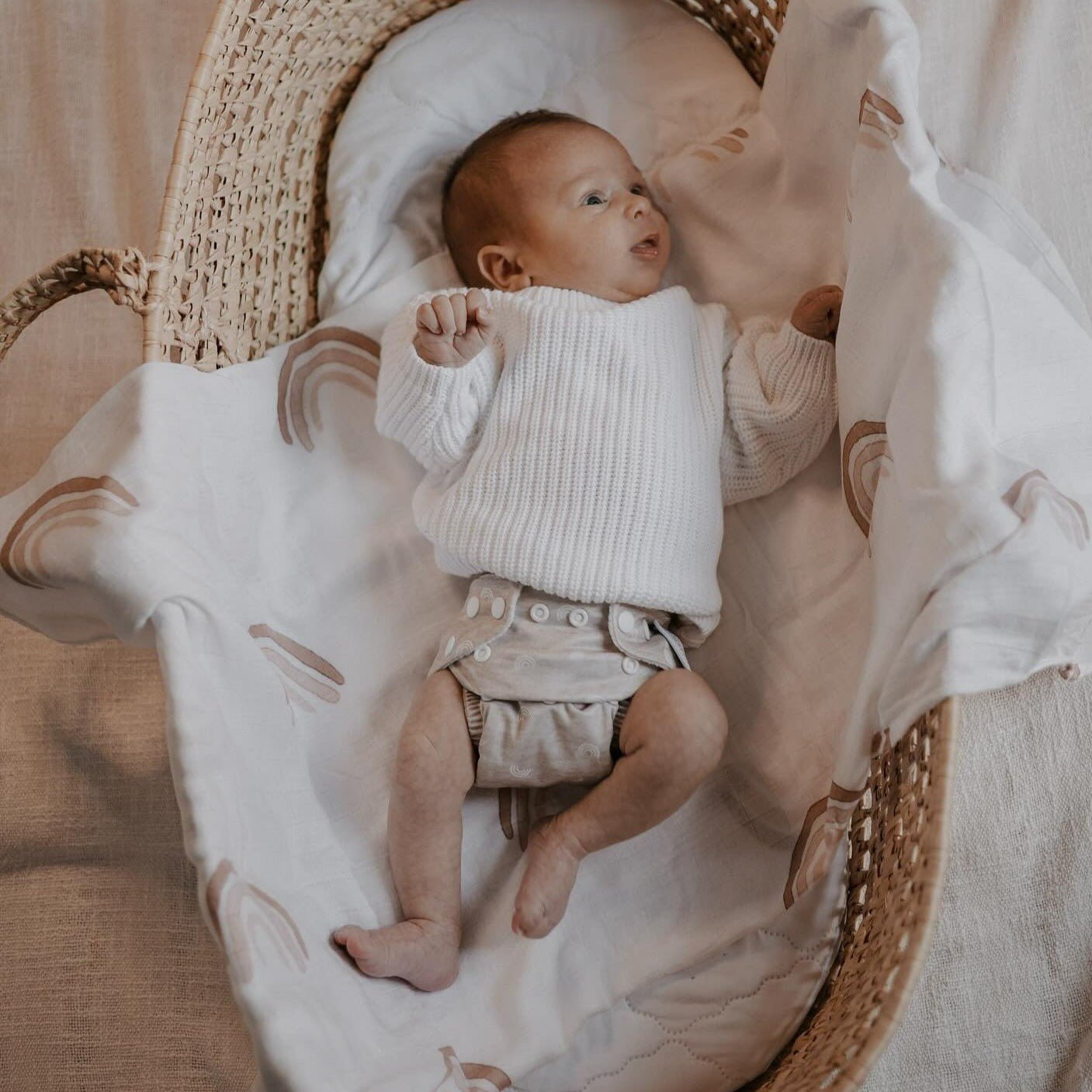 Modern Cloth Nappies - Newborn Reusable Cloth Nappy - Rainbow Oatmeal