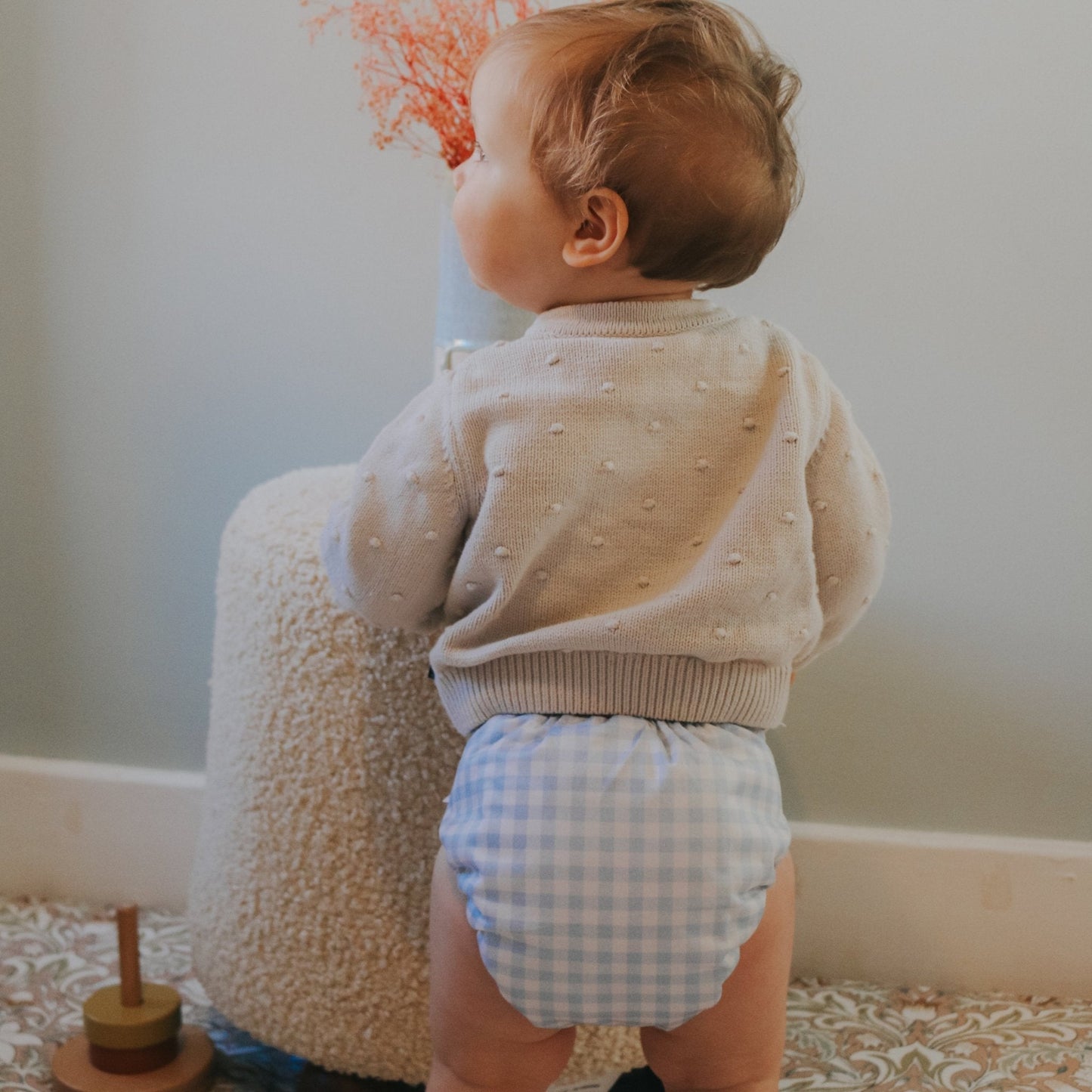 Modern Cloth Nappies - One Size All-In-One Reusable Cloth Nappy - Blue Gingham