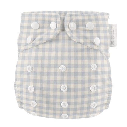 Modern Cloth Nappies - One Size All-In-One Reusable Cloth Nappy - Blue Gingham