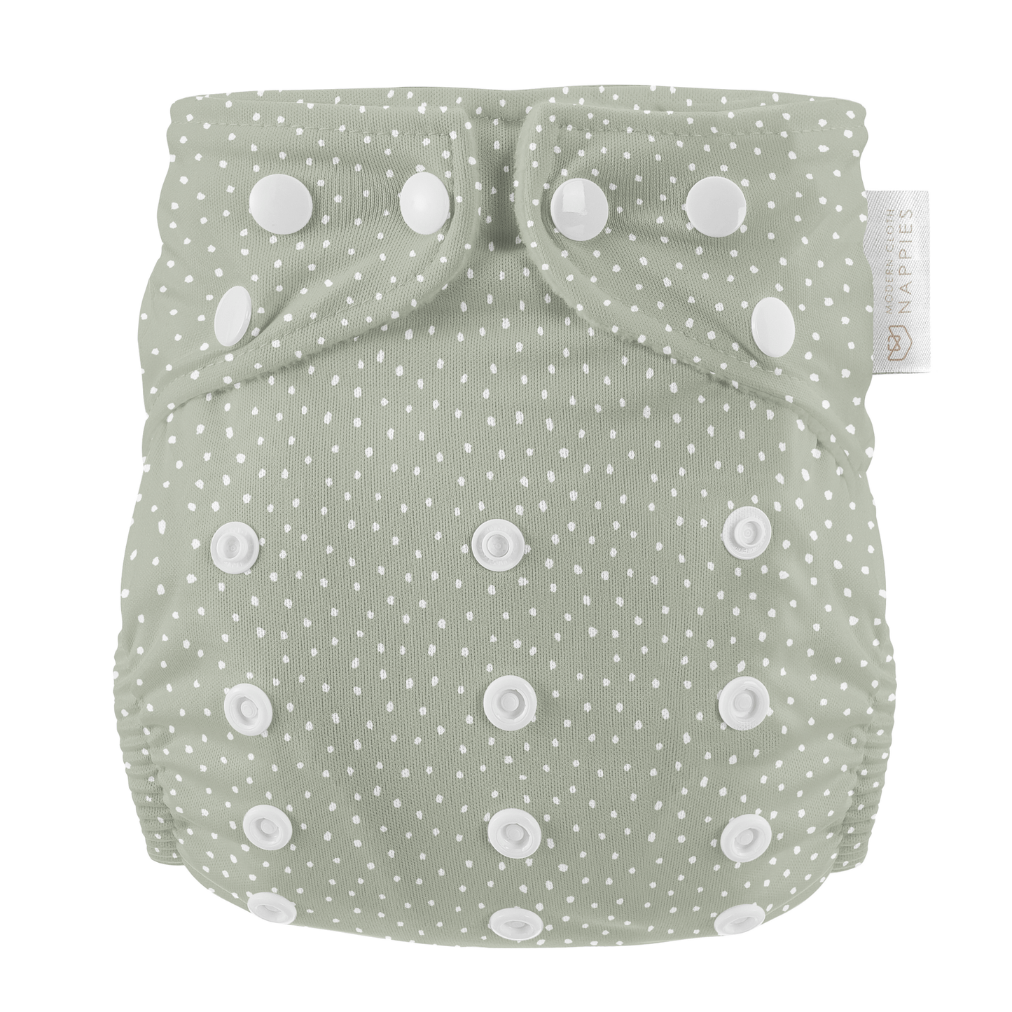 Modern Cloth Nappies - One Size All-In-One Reusable Cloth Nappy - Dottie - Sage