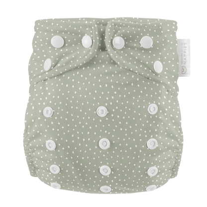 Modern Cloth Nappies - One Size All-In-One Reusable Cloth Nappy - Dottie - Sage