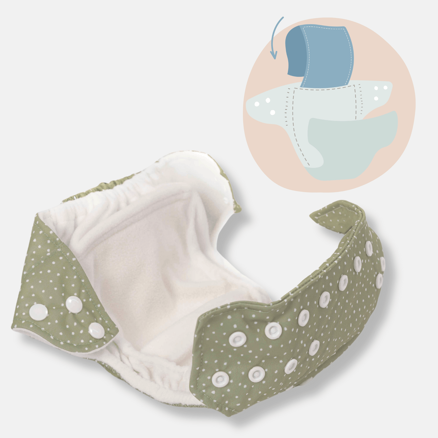Modern Cloth Nappies - One Size All-In-One Reusable Cloth Nappy - Dusty Rose