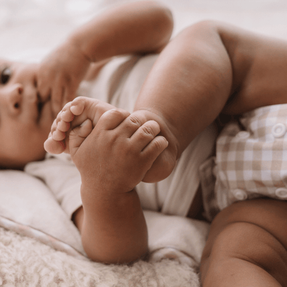 Modern Cloth Nappies - One Size All-In-One Reusable Cloth Nappy - Gingham Taupe