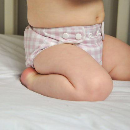 Modern Cloth Nappies - One Size All-In-One Reusable Cloth Nappy - Rose Gingham