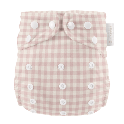 Modern Cloth Nappies - One Size All-In-One Reusable Cloth Nappy - Rose Gingham